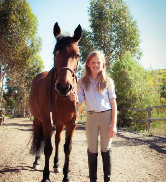 Girl with Horse at Horseback Riding Lessons