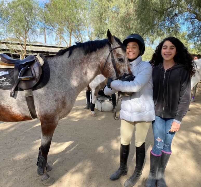 2 Girls at Horseback Riding Lessons